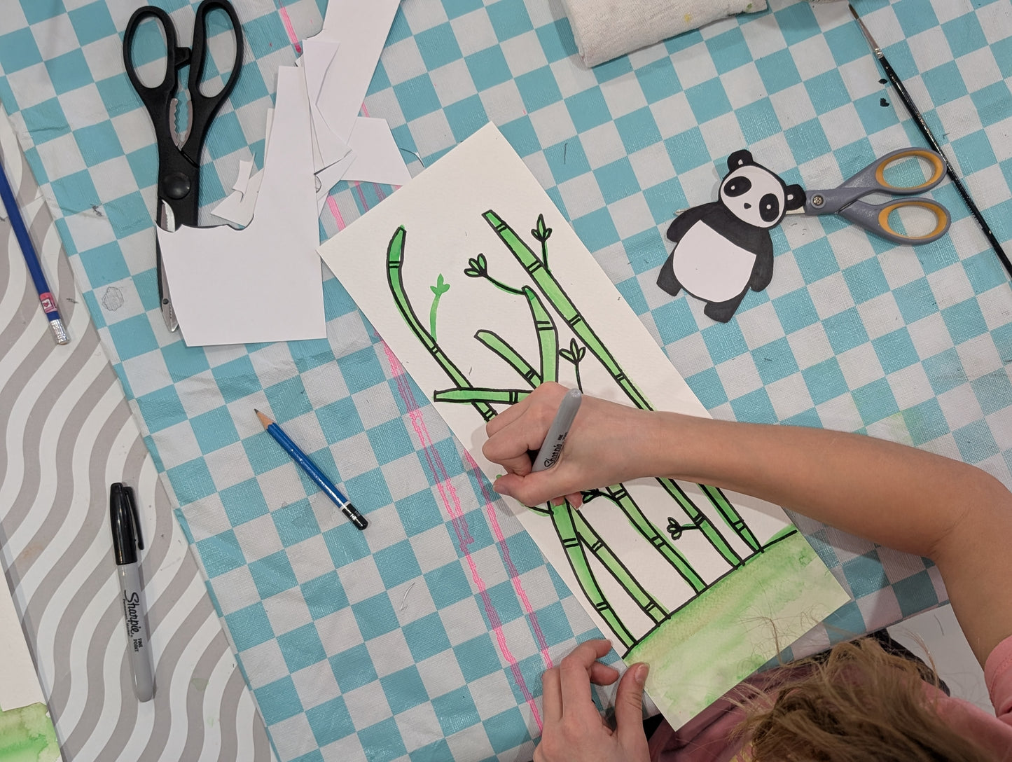 Affichette japonaise - bambous et penda