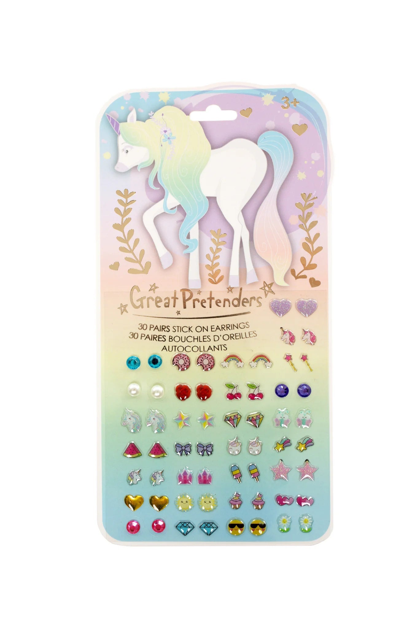30 paires de boucles d'oreilles autocollantes - Licorne couleur pastel - Couleur PastelBoucle d'oreillesGreat Pretenders