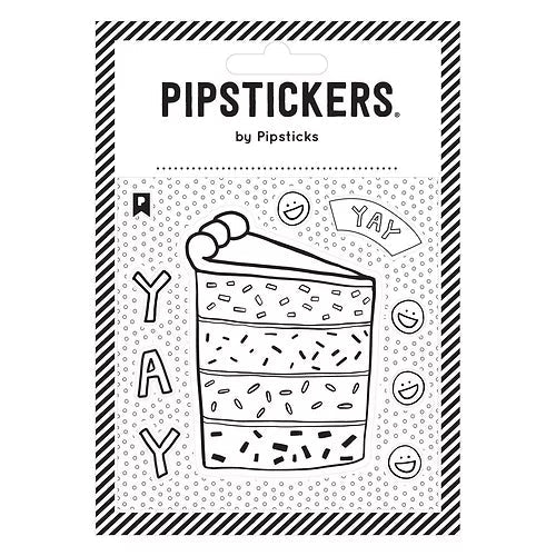 Autocollant à colorier «Gâteau d'anniversaire» par Pipsticks - Couleur Pastel AutocollantsPipsticks