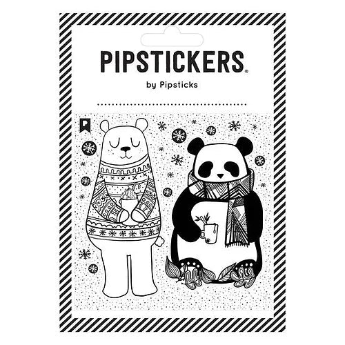 Autocollant à colorier «Ours d'hiver» par Pipsticks - Couleur Pastel AutocollantsPipsticks