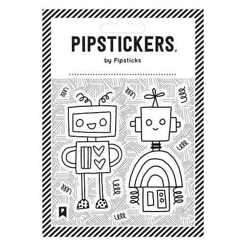 Autocollant à colorier «Robots» par Pipsticks - Couleur Pastel AutocollantsPipsticks