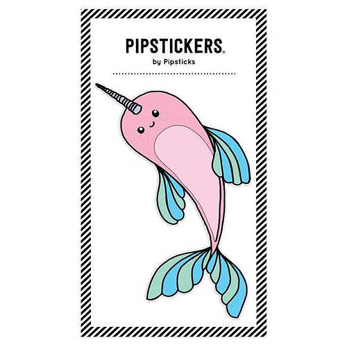 Autocollant dodu « Narval Rose» par Pipsticks - Couleur Pastel AutocollantsPipsticks