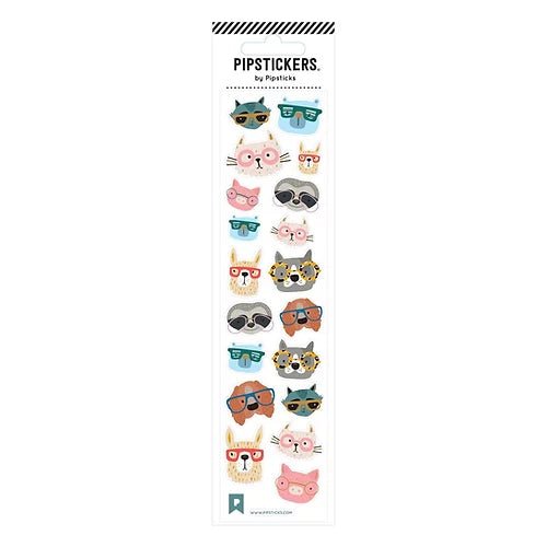 Autocollants «Animaux à lunettes» - Couleur Pastel Pipsticks