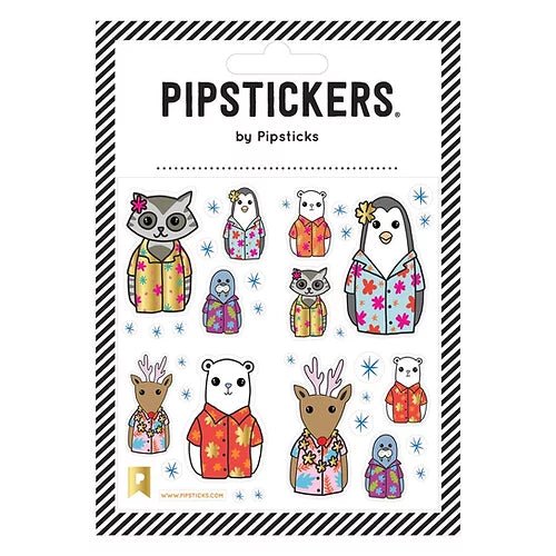 Autocollants «Animaux en chemise hawaienne» - Couleur Pastel Pipsticks