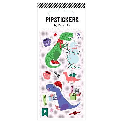 Autocollants «Dinosaures de Noel» - Couleur Pastel Pipsticks