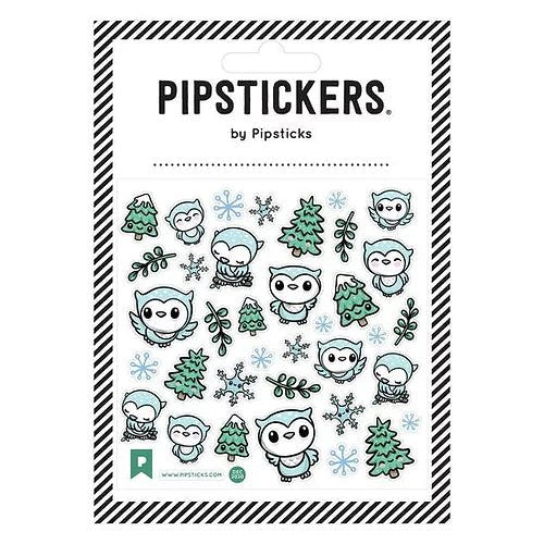 Autocollants «Petit hibou d'hiver» - Couleur Pastel Pipsticks