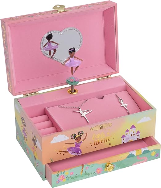 Boîte à bijoux musicale, chaîne et bracelet - Ballerine - Couleur PastelBijoux et accessoiresJewelkeeper