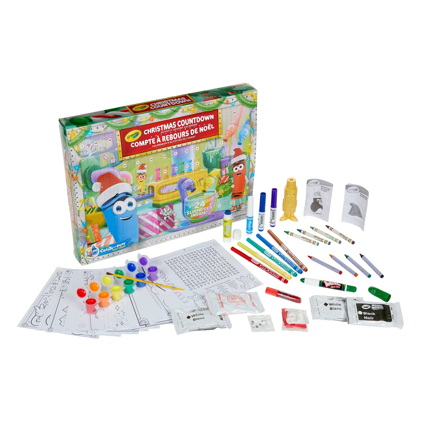 Calendrier de l'Avent avec compte à rebours de Noël - Couleur PastelCalendrier de l'AventCrayola