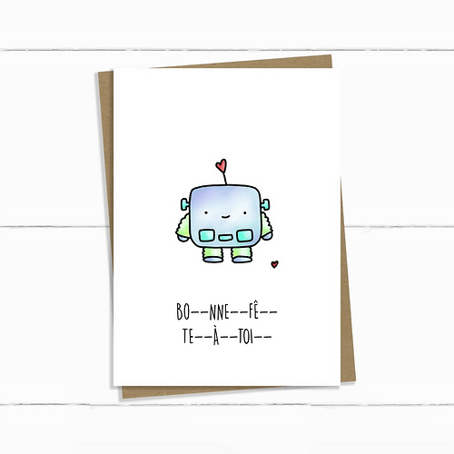 Carte de souhaits sans texte - BO--NNE--FÊ--TE--À--TOI-- - Couleur Pastel Couleur Pastel inc