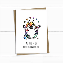 Carte de souhaits sans texte - TU METS DE LA COULEUR DANS MA VIE - Couleur Pastel Couleur Pastel inc