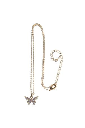 Chaîne en or orné d'un délicat papillon de strass scintillants par Great Pretenders - Couleur Pastel Bijoux et accessoiresGreat Pretenders