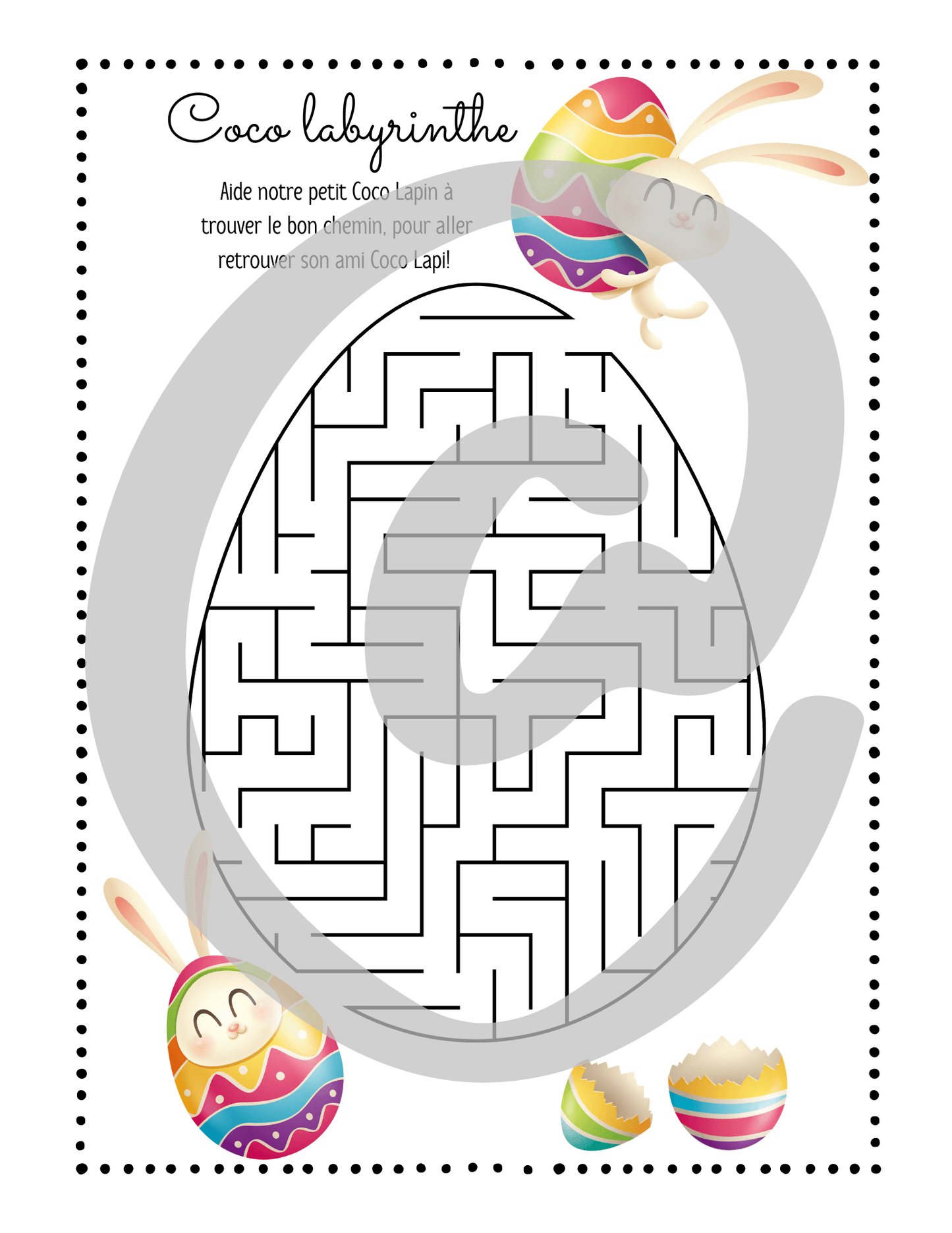 Coco labyrinthe 2 - Couleur PastelActivité pour les enfantsCouleur Pastel