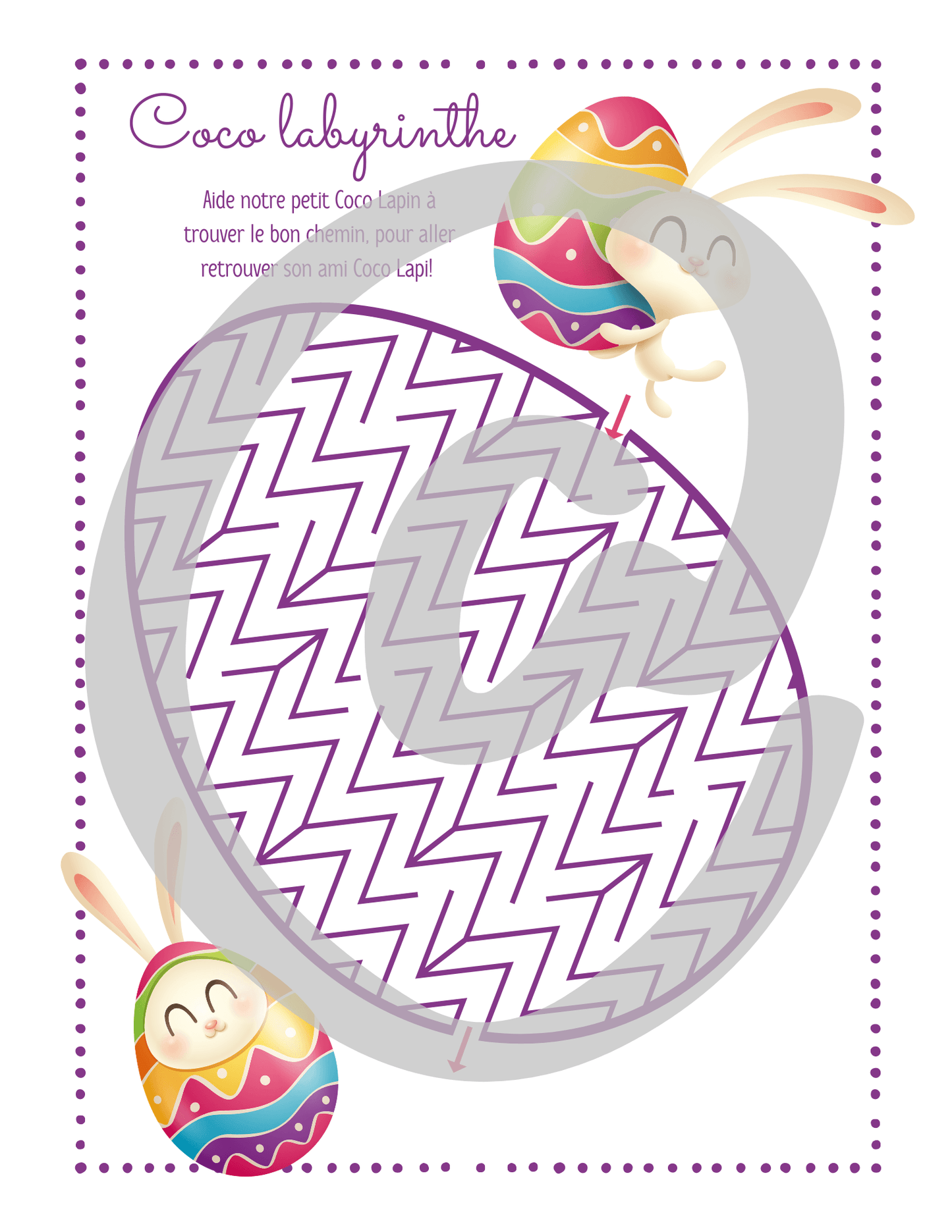Coco labyrinthe - Couleur PastelActivité pour les enfantsCouleur Pastel