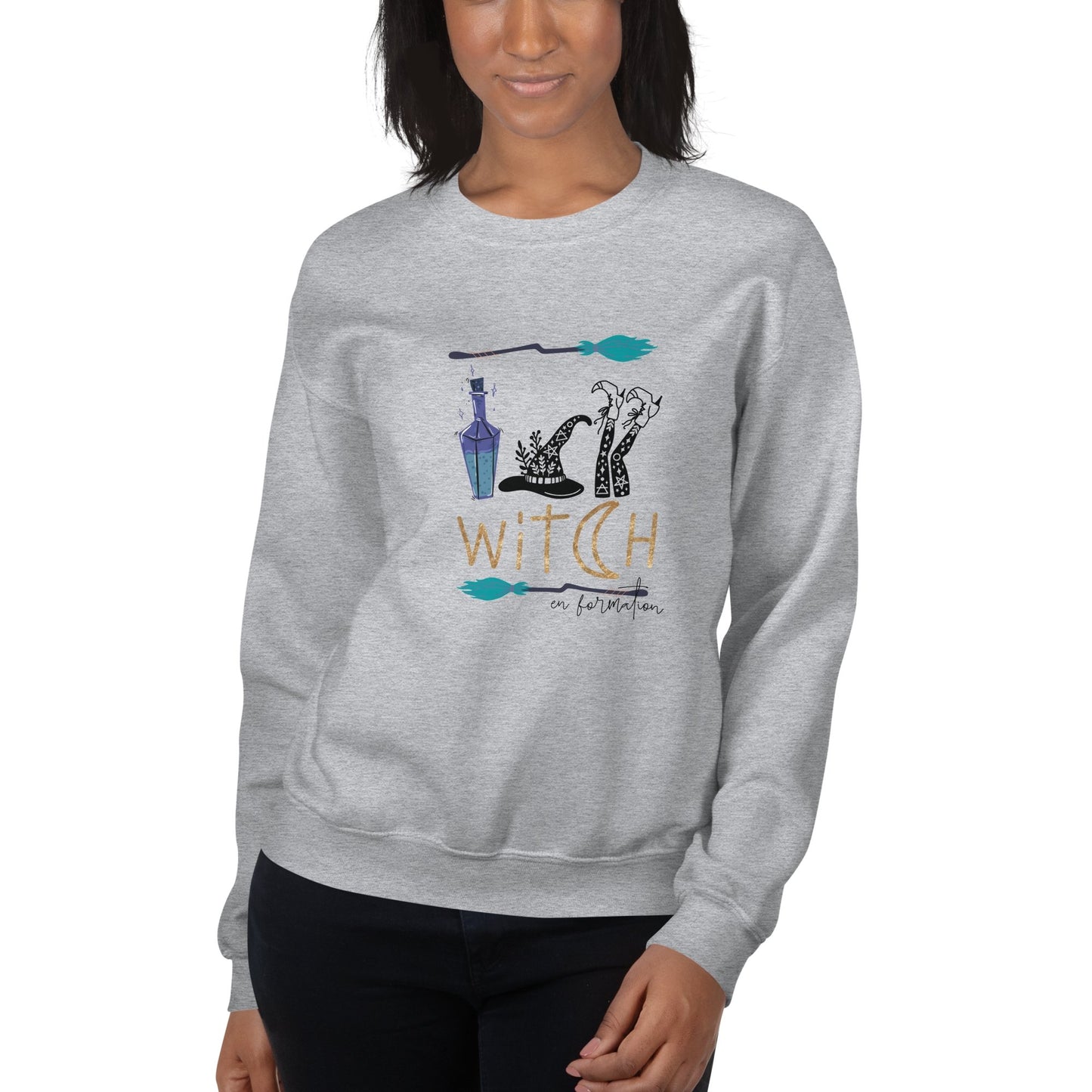 Coton ouaté à col rond - «Witch en formation» - Couleur Pastel Couleur Pastel inc