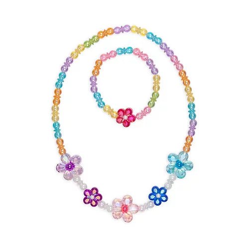Duo collier et bracelet - Jardin de fleurs - Couleur Pastel Couleur Pastel inc