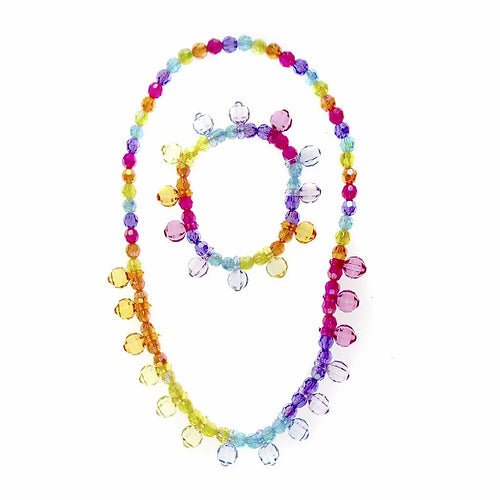 Ensemble bracelet et collier disco arc-en-ciel - Couleur Pastel Couleur Pastel inc