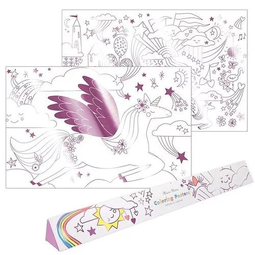 Ensemble de 2 affiches à colorier par Meri Meri - Licorne - Couleur Pastel ColoriageMeri Meri