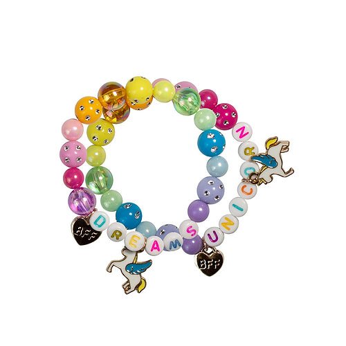 Ensemble de 2 bracelets «BFF rêve de licornes» - Couleur Pastel Couleur Pastel inc