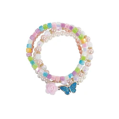 Ensemble de 4 bracelets par Great Pretenders - Perles papillons - Couleur Pastel BijouGreat Pretenders