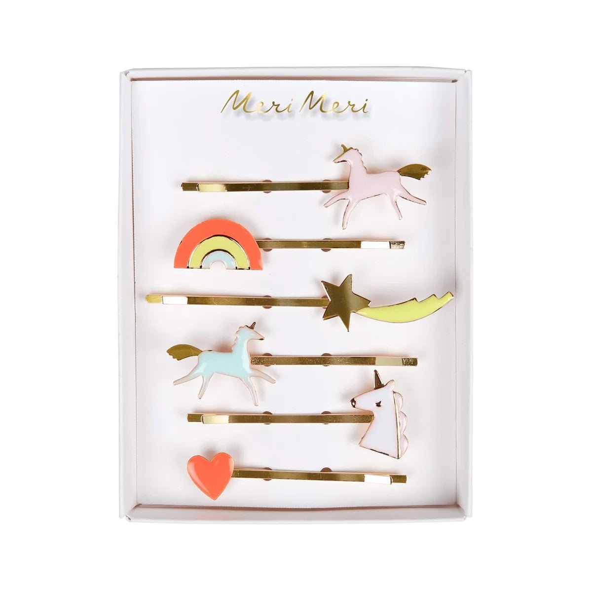 Ensemble de 6 pinces à cheveux en émail par Meri Meri - Licorne - Couleur Pastel Pinces à cheveuxMeri Meri