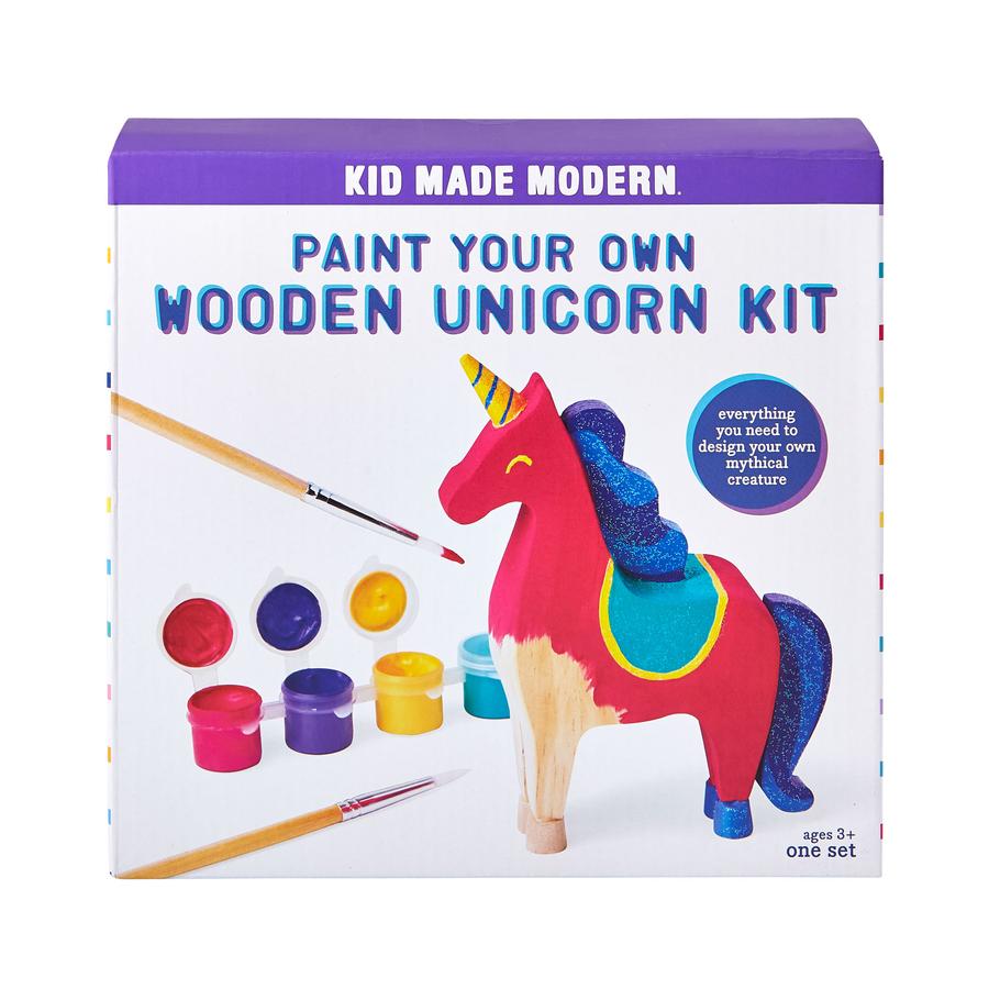 Ensemble «Peinturer sa propre licorne de bois» de «Kid Made Modern» - Couleur Pastel Coffrets de loisirs créatifsKid Made Modern