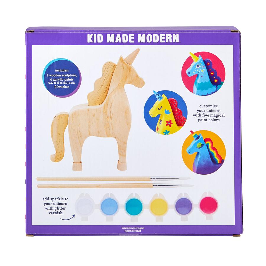Ensemble «Peinturer sa propre licorne de bois» de «Kid Made Modern» - Couleur Pastel Coffrets de loisirs créatifsKid Made Modern