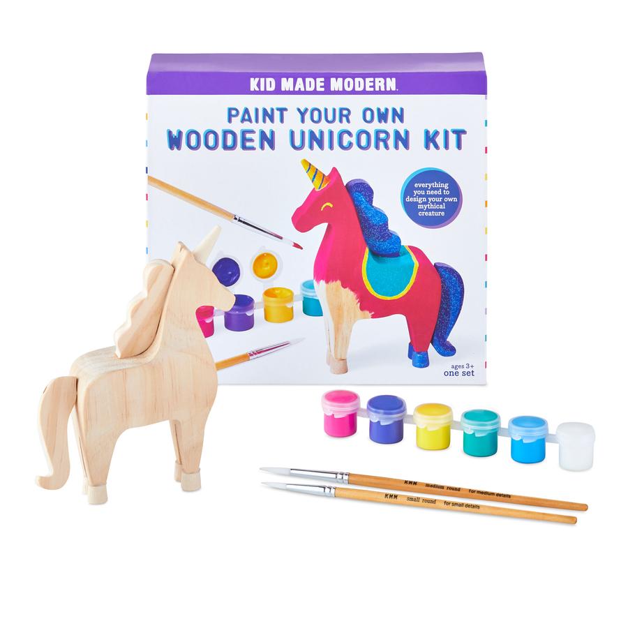Ensemble «Peinturer sa propre licorne de bois» de «Kid Made Modern» - Couleur Pastel Coffrets de loisirs créatifsKid Made Modern