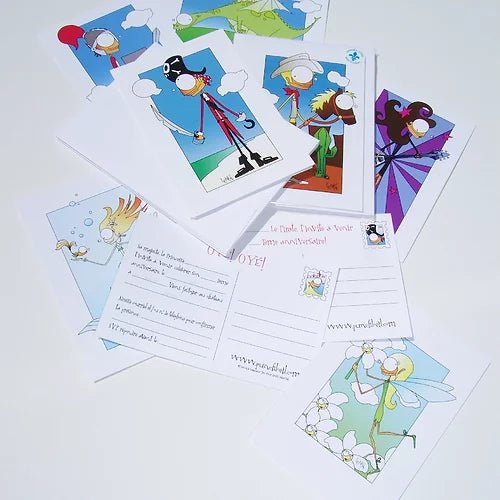 Invitations thématiques pour fête d'enfants ( paquet de 8 invitations) - Couleur Pastel Couleur Pastel inc