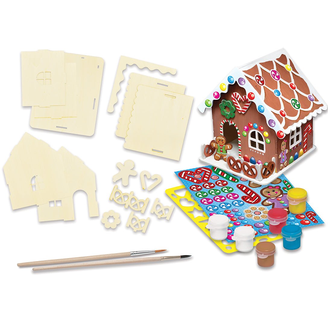 Maison en pain d'épice en bois, à construire et peindre soi-même - Couleur Pastel Coffrets de loisirs créatifsMasterpieces