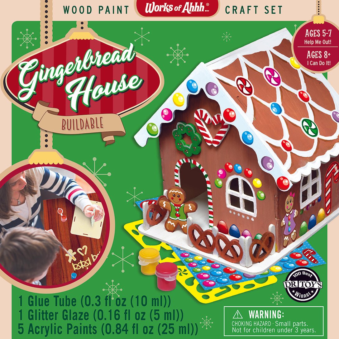 Maison en pain d'épice en bois, à construire et peindre soi-même - Couleur Pastel Coffrets de loisirs créatifsMasterpieces