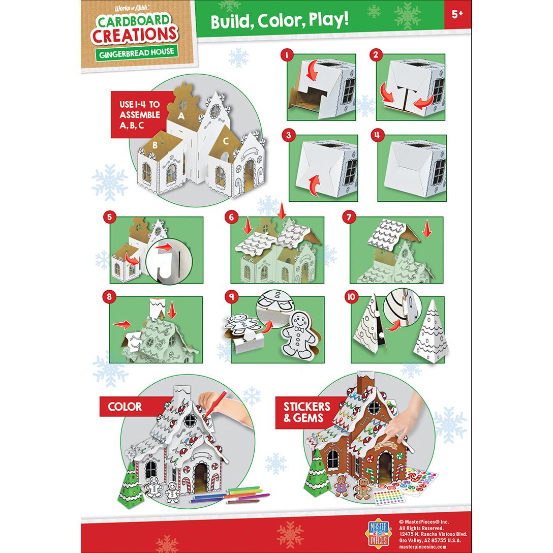 Maison en pain d'épice en carton, à construire et colorier soi-même - Couleur Pastel Coffrets de loisirs créatifsMasterpieces