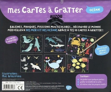 Mes cartes à gratter - Océan - Couleur PastelCarte à gratterAuzou