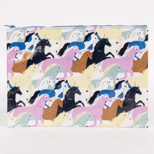 Pochette géante zippée - CHEVAUX SAUVAGES - Couleur Pastel Couleur Pastel inc