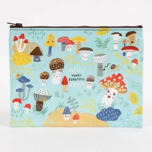 Pochette zippéé BLUE Q - MIGNONS P'TITS CHAMPIGNONS - Couleur Pastel Couleur Pastel inc