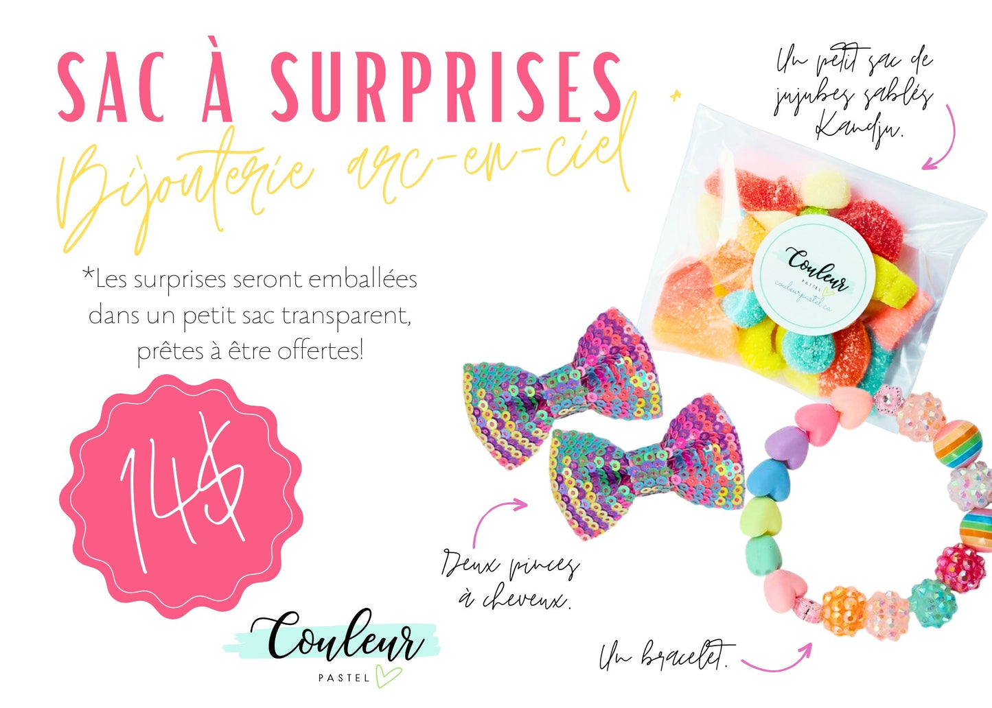 Sac à surprises - Arc-en-ciel - Couleur PastelSac à surprisesCouleur Pastel