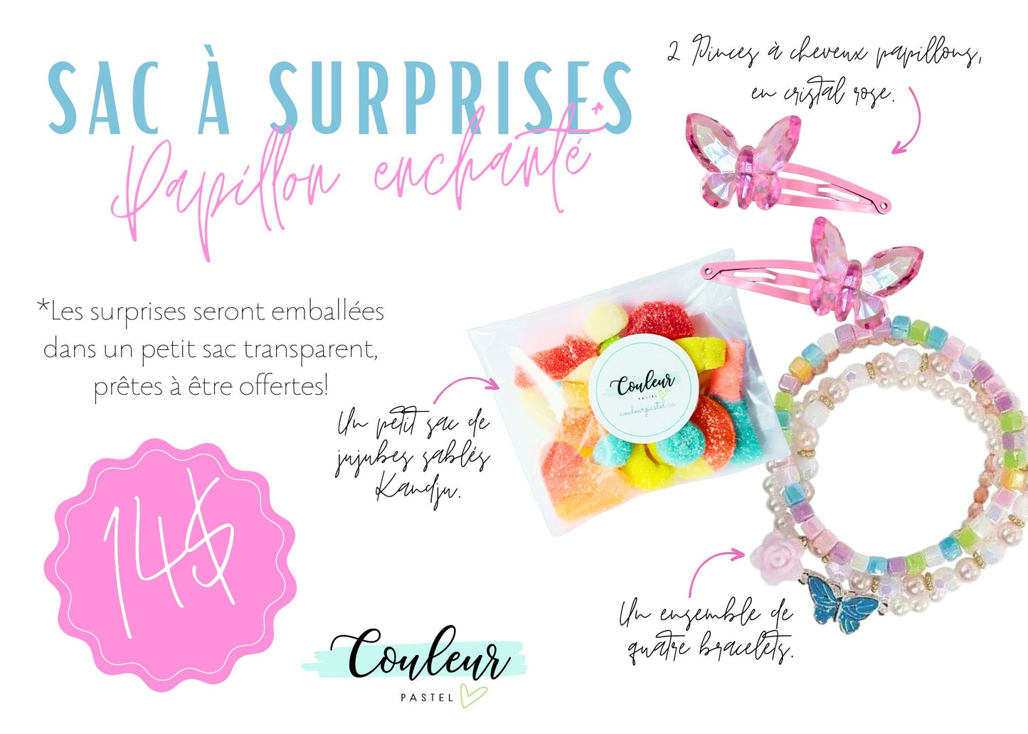 Sac à surprises - Papillon - Couleur PastelSac à surprisesCouleur Pastel