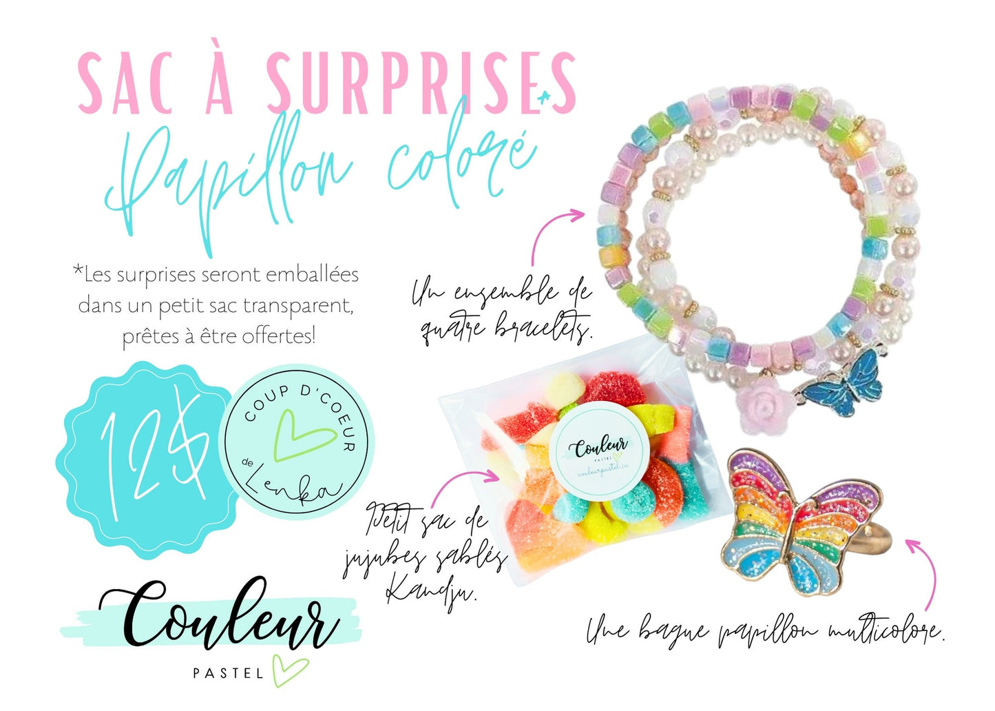 Sac à surprises - Papillon - Couleur PastelSac à surprisesCouleur Pastel