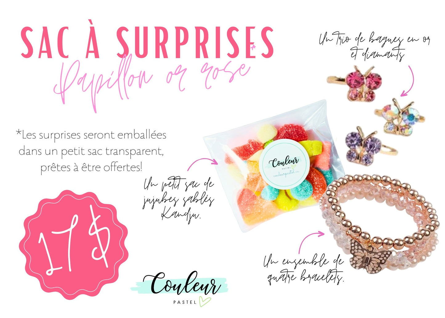 Sac à surprises - Papillon - Couleur PastelSac à surprisesCouleur Pastel