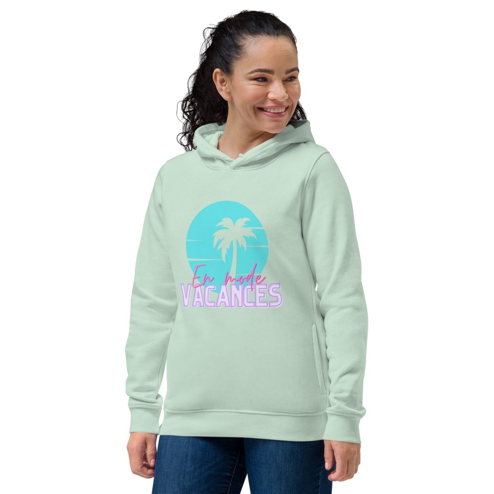 «Sweat » à capuche ajusté écologique pour femme - En mode VACANCES - Couleur Pastel Couleur Pastel inc