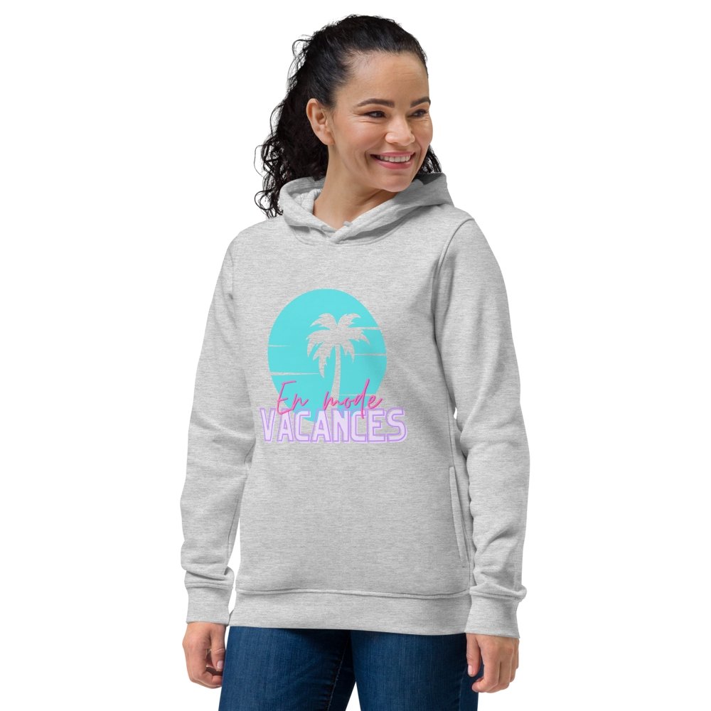 «Sweat » à capuche ajusté écologique pour femme - En mode VACANCES - Couleur Pastel Couleur Pastel inc