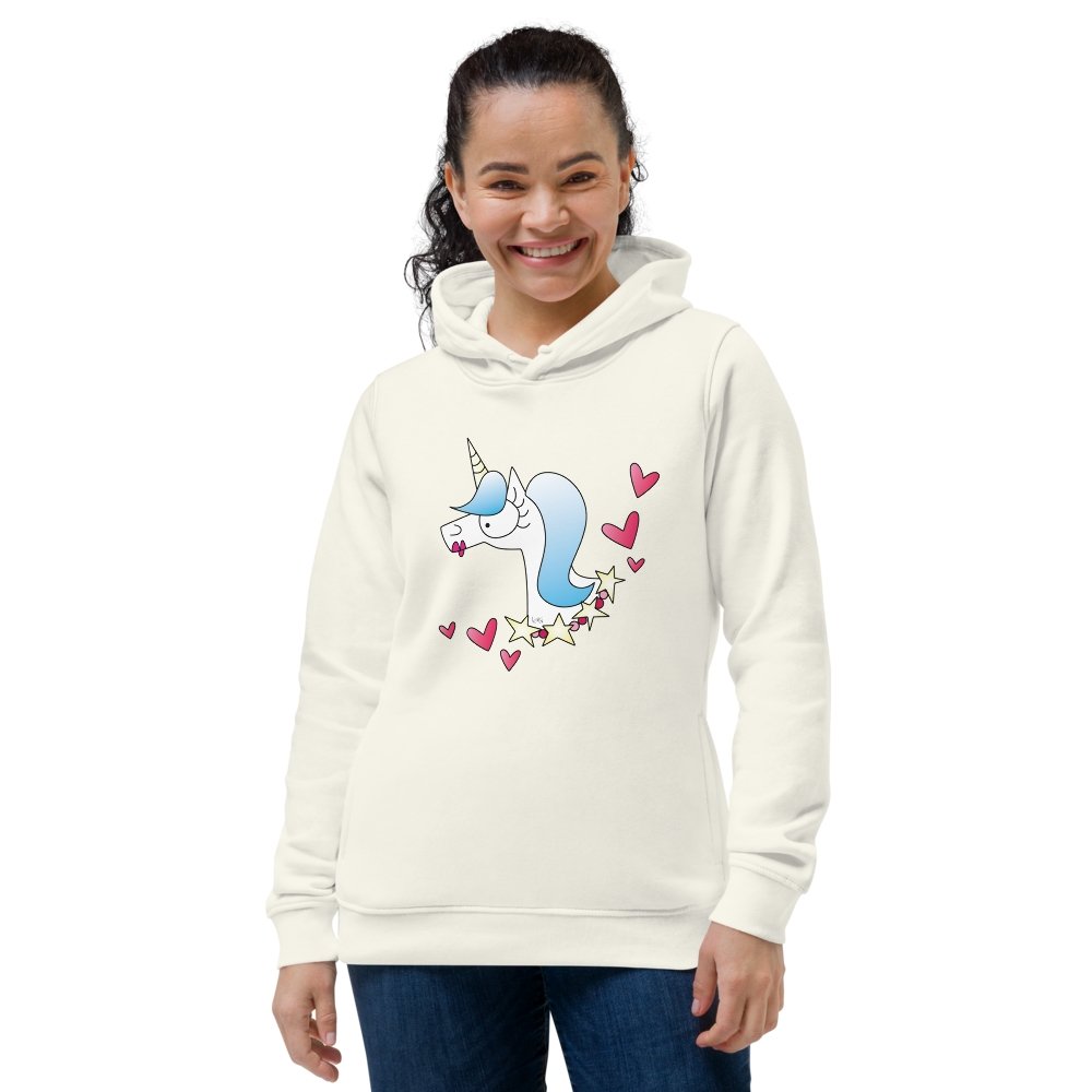 « Sweat » à capuche ajusté écologique pour femme - Licorne par Lenka Lagueux - Couleur Pastel Couleur Pastel inc