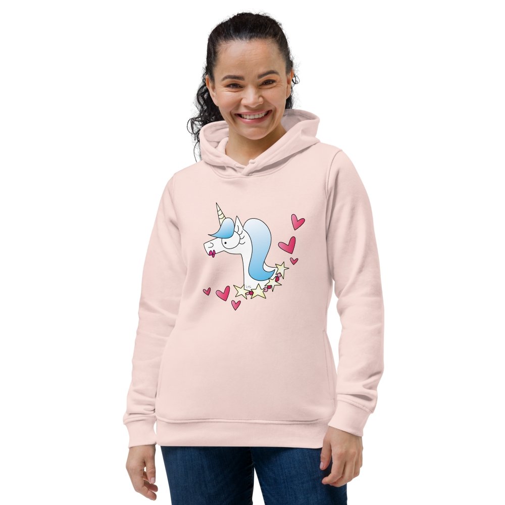 « Sweat » à capuche ajusté écologique pour femme - Licorne par Lenka Lagueux - Couleur Pastel Couleur Pastel inc