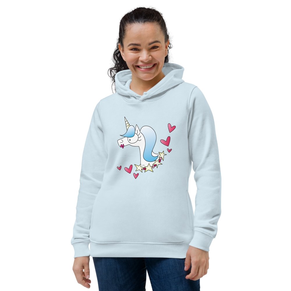 « Sweat » à capuche ajusté écologique pour femme - Licorne par Lenka Lagueux - Couleur Pastel Couleur Pastel inc