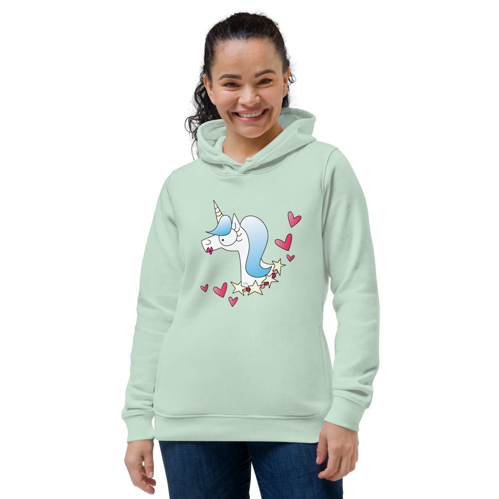 « Sweat » à capuche ajusté écologique pour femme - Licorne par Lenka Lagueux - Couleur Pastel Couleur Pastel inc