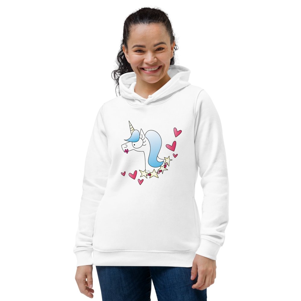 « Sweat » à capuche ajusté écologique pour femme - Licorne par Lenka Lagueux - Couleur Pastel Couleur Pastel inc