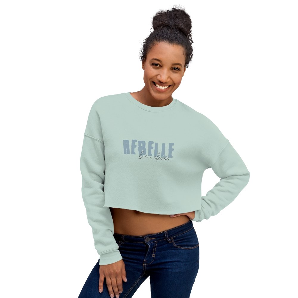 « Sweat-shirt » Crop-Top- Rebelle bien élevée - Vert mint - Couleur Pastel Couleur Pastel inc