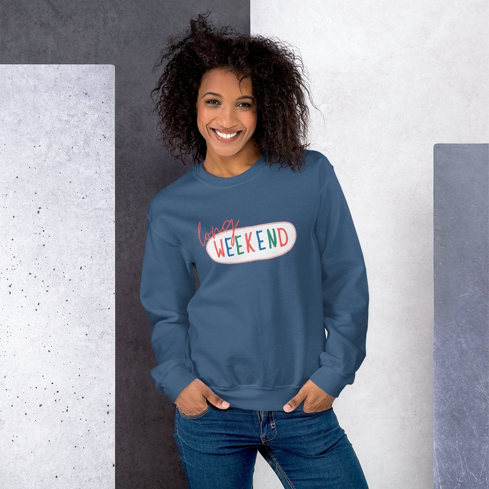 « Sweat » Unisexe à Col Rond - Long WEEKEND - Couleur Pastel Couleur Pastel inc