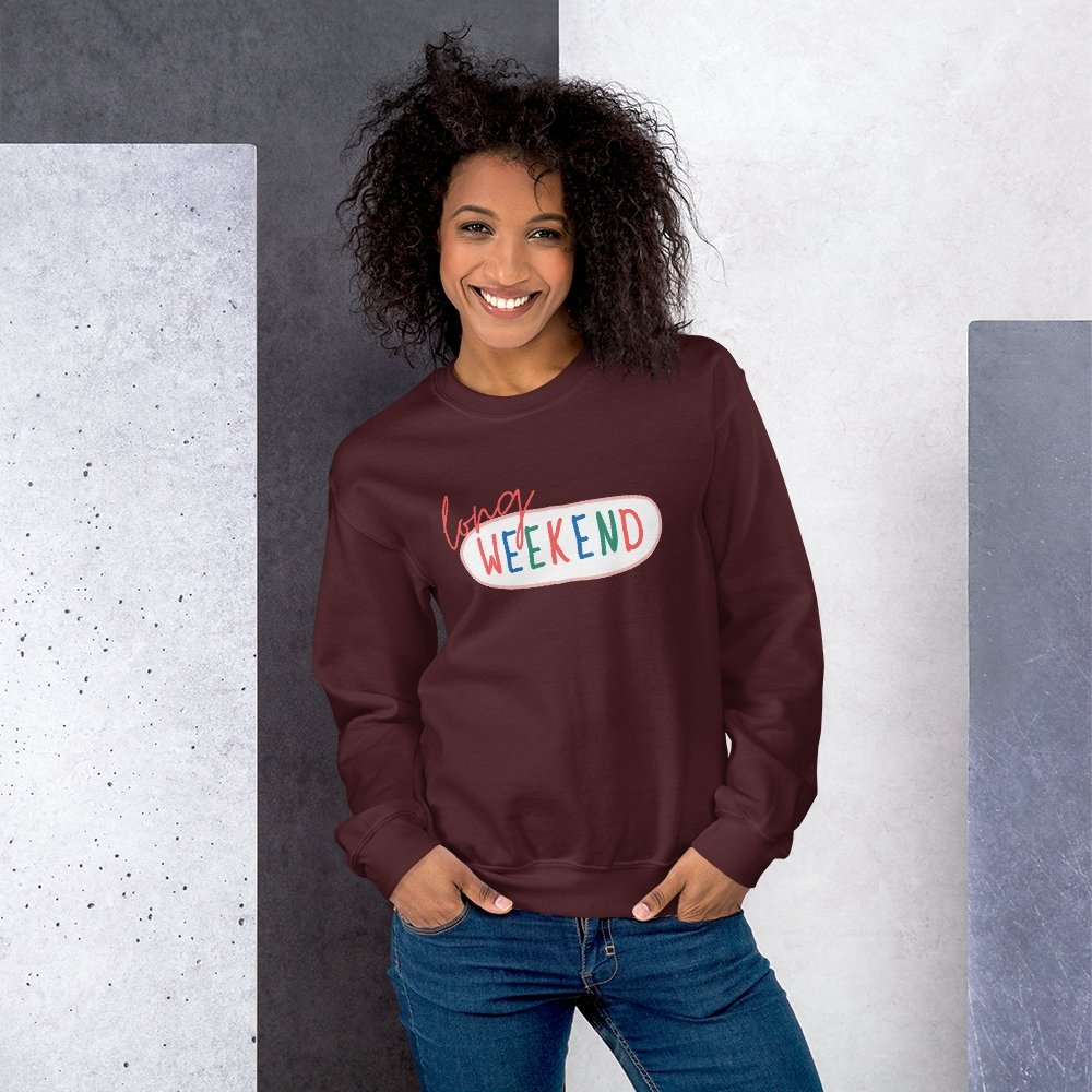 « Sweat » Unisexe à Col Rond - Long WEEKEND - Couleur Pastel Couleur Pastel inc
