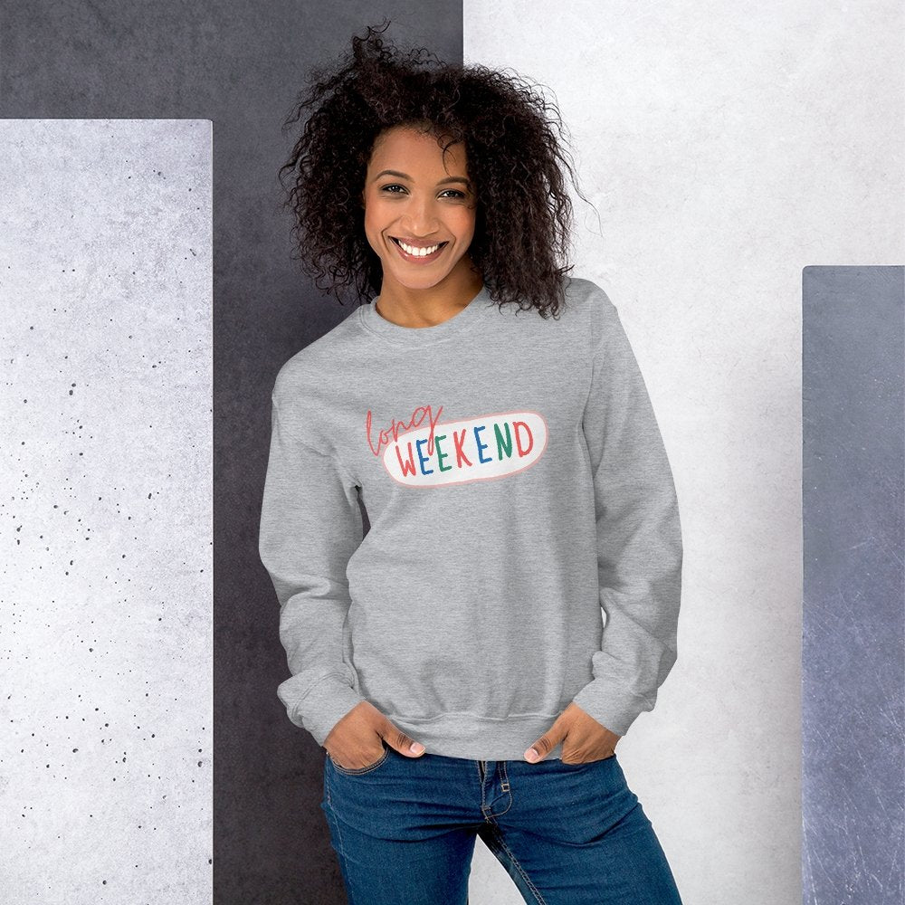 « Sweat » Unisexe à Col Rond - Long WEEKEND - Couleur Pastel Couleur Pastel inc