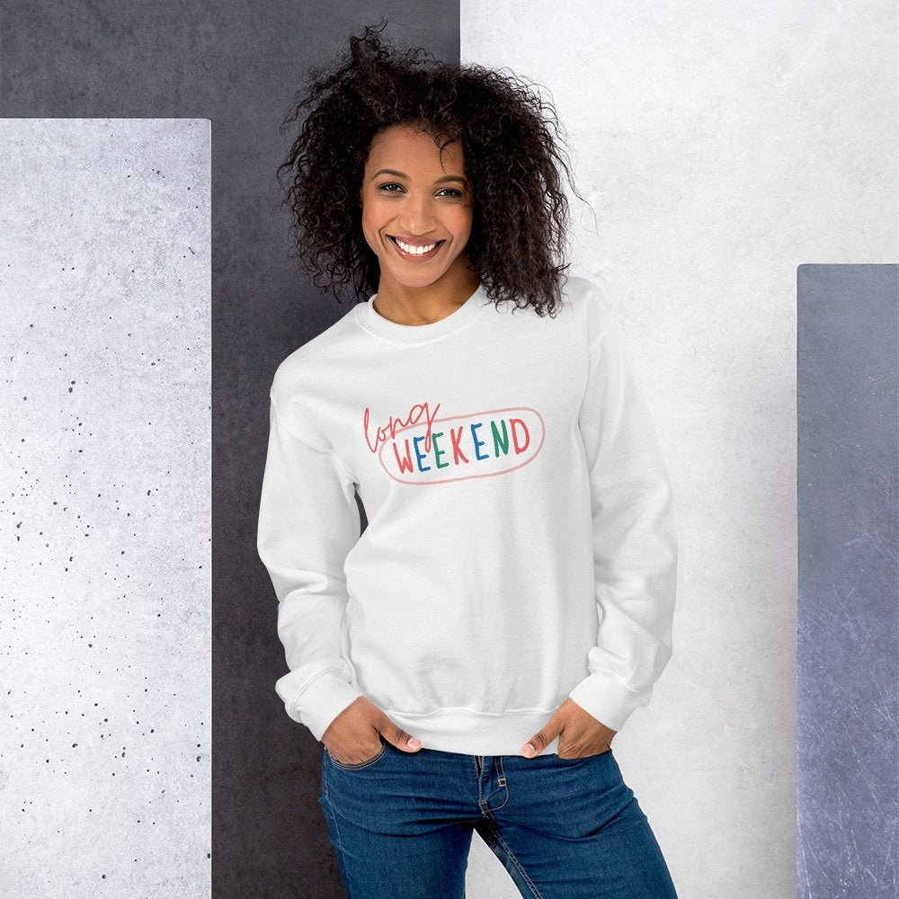 « Sweat » Unisexe à Col Rond - Long WEEKEND - Couleur Pastel Couleur Pastel inc